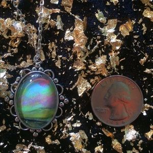 Blue and Green Acrylic Pour Necklace